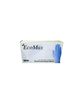 Γάντια νιτριλίου εξεταστικά ecomax - χωρίς πούδρα (100τμχ) Μπλε 
