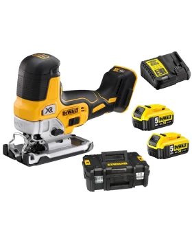 Σέγα ανοικτής λαβής Dewalt 18V Brushless (2x5.0Ah) με φορτιστή και βαλίτσα DCS335P2