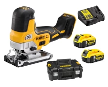 Σέγα ανοικτής λαβής Dewalt 18V Brushless (2x5.0Ah) με φορτιστή και βαλίτσα DCS335P2